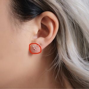 AnyGolds 14K REAL Diamond Solid Gold Round Three Diamond Cartilage Helix Earring